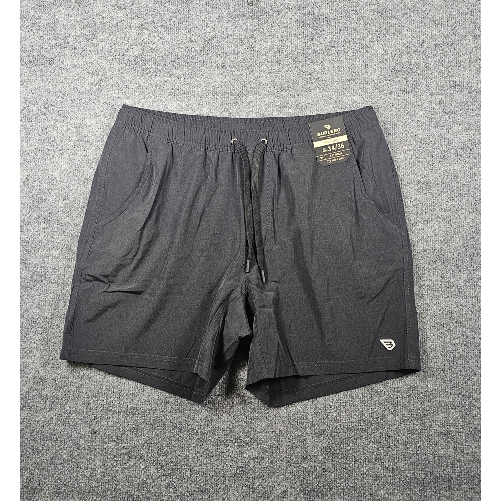 Burlebo Men's Athletic Shorts Black With RDC Liner Size Large 5.5" Inseam